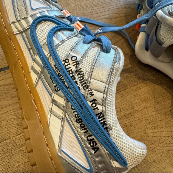 OFF-white Nike blue and neon orange DUNK SNEAKERS - Picture 4 of 11